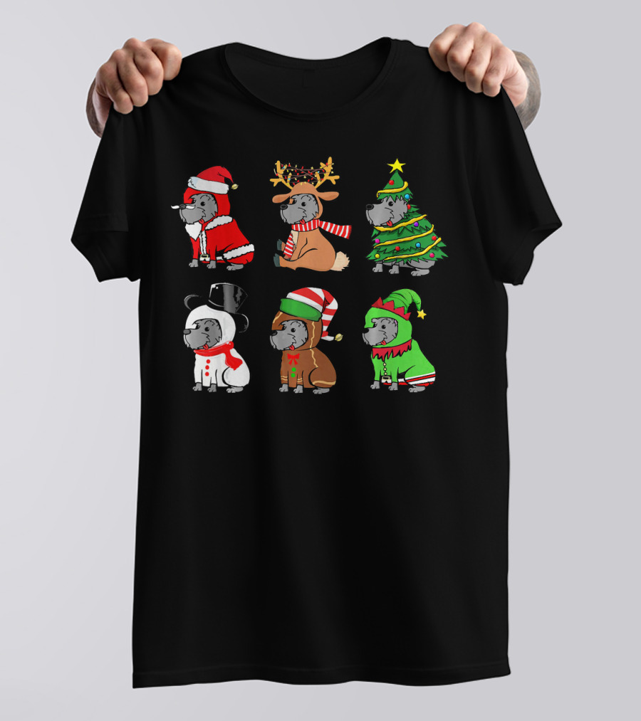 Funny Schnauzer Santa Reindeer Christmas Tree Snowman Elf Outfits T-Shirt