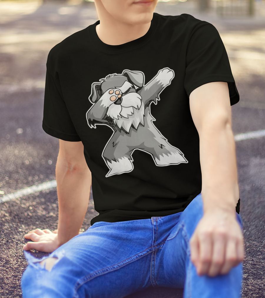 Dabbing Dance Schnauzer Schnauze Cartoon T-Shirt