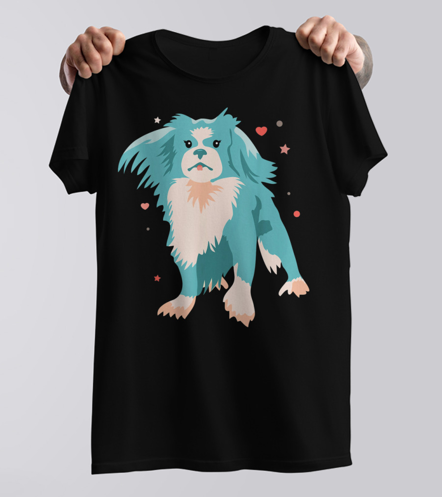Sweet Pekingese Dog Cute Hearts And Stars T-Shirt