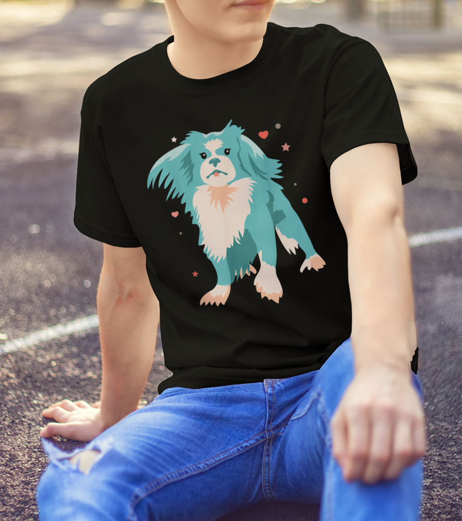 Sweet Pekingese Dog Cute Hearts And Stars T-Shirt