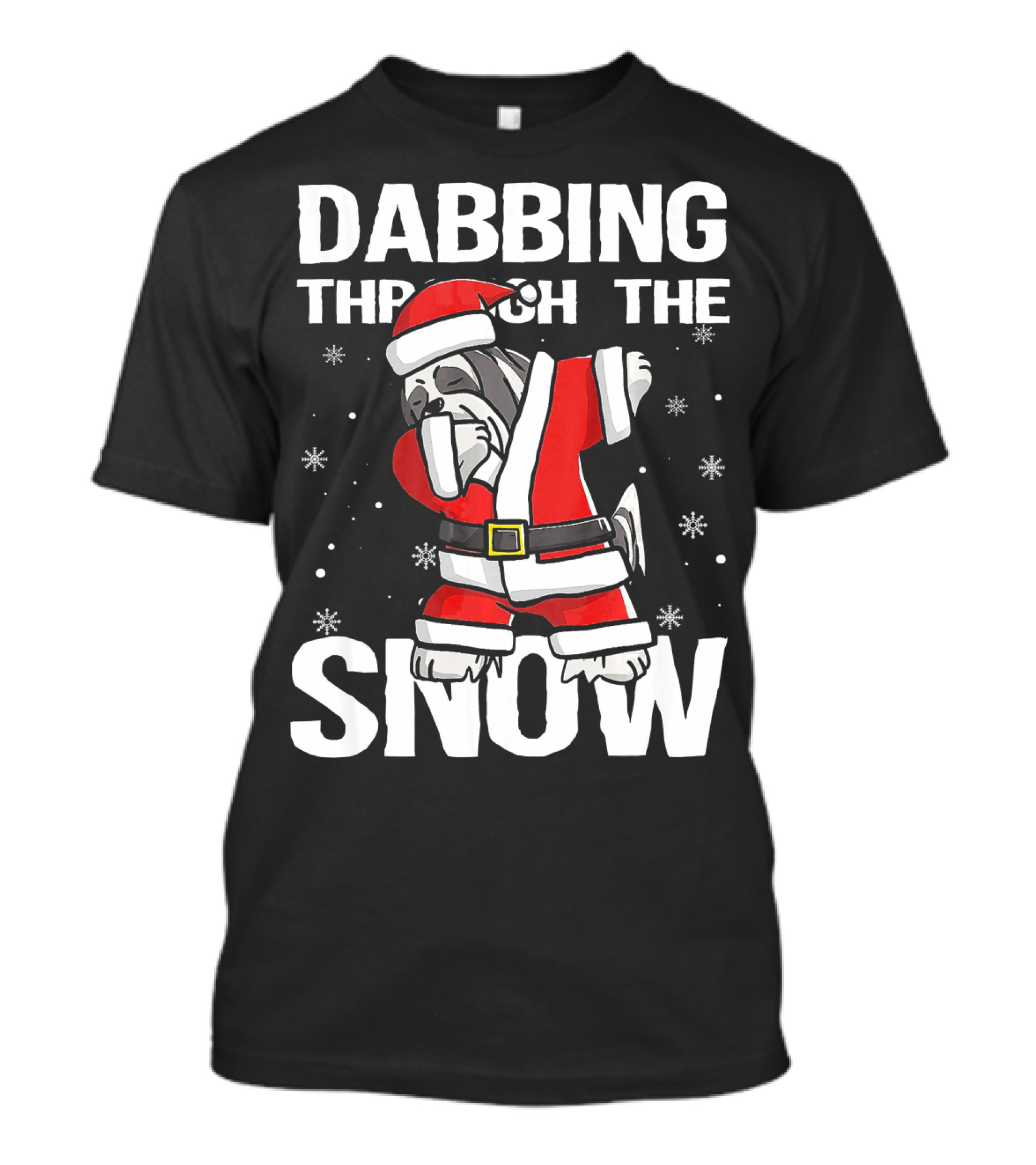 Dabbing Through The Snow Lhasa Apso Santa Claus T-Shirt