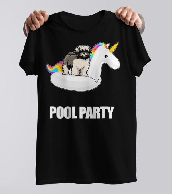 Lhasa Apso Pool Party Unicorn Float Summer T-Shirt