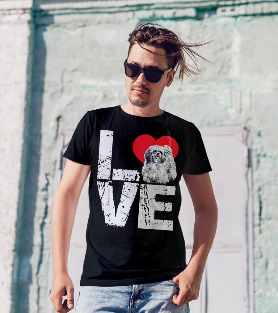 Love Lhasa Apso Dog Heart T-Shirt