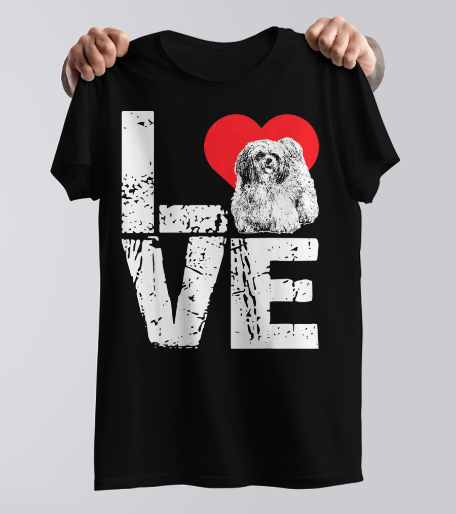 Love Lhasa Apso Dog Heart T-Shirt