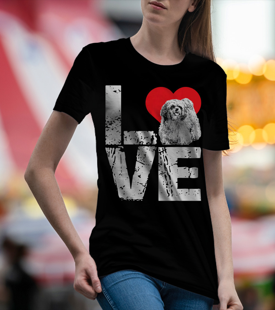 Love Lhasa Apso Dog Heart T-Shirt