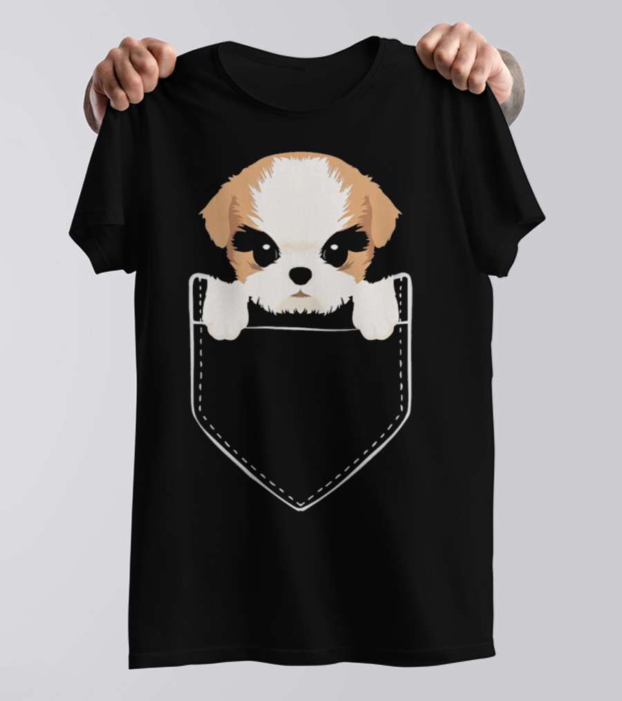 Pocket Lhasa Apso Puppy Cute Companion T-Shirt