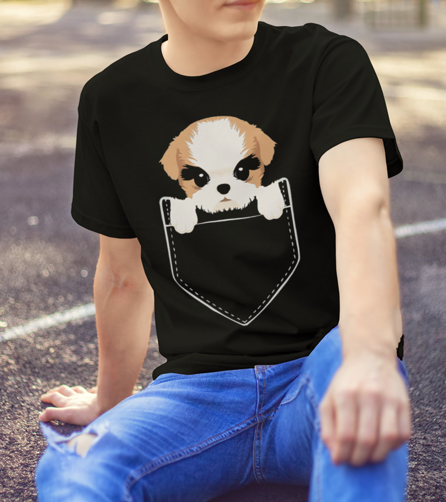 Pocket Lhasa Apso Puppy Cute Companion T-Shirt