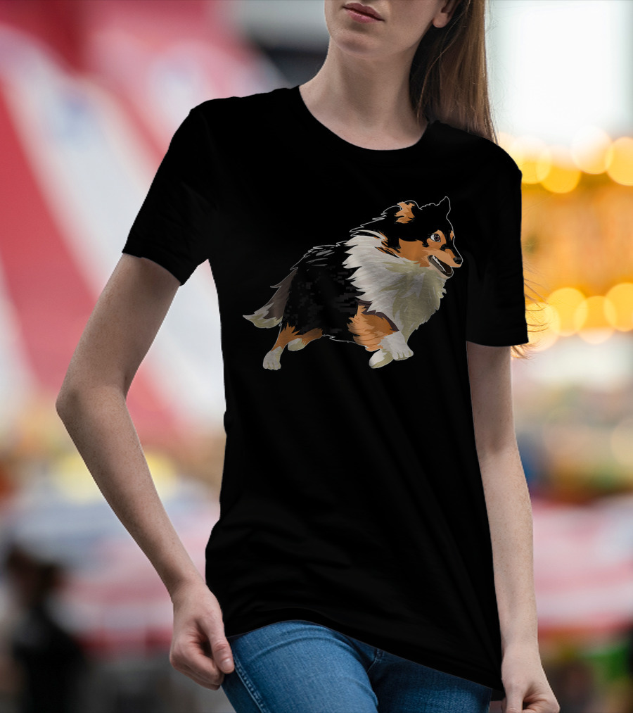 Sheltie Joyful Running Energetic Dog Owner's Delight T-Shirt