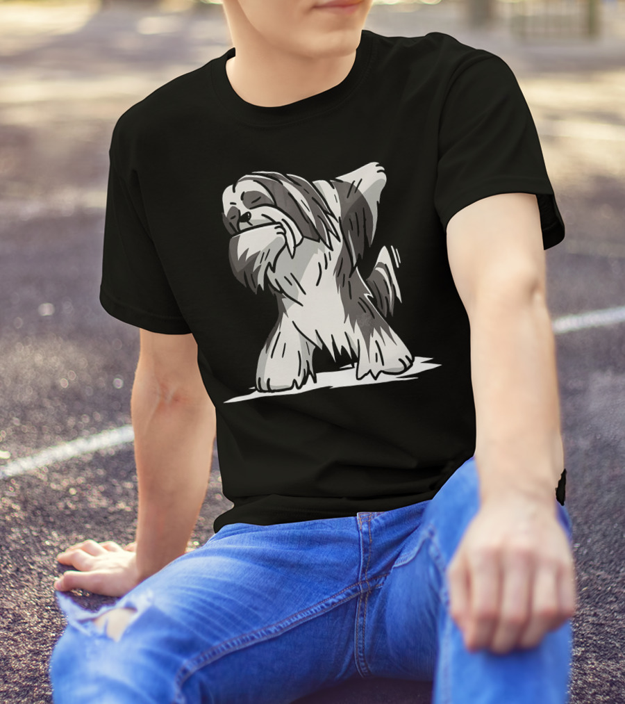 Lhasa Apso Dog Dab Dance Funny Dabbing Pose T-Shirt