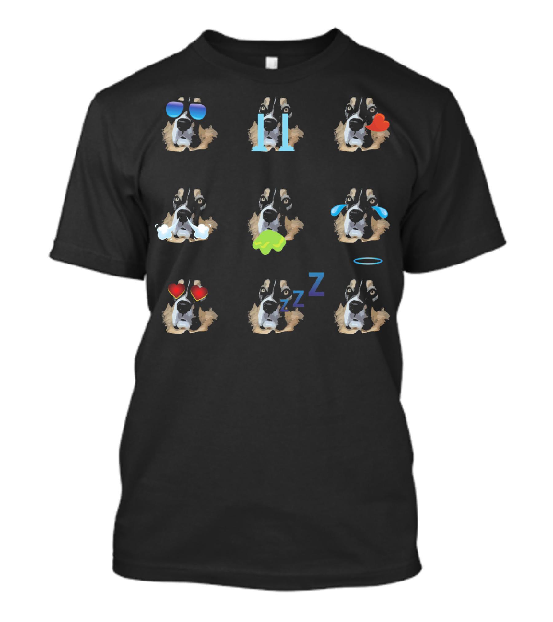Rat Terrier Dog Cute Emotional Faces With Heart And Sunglasses T-Shirt
