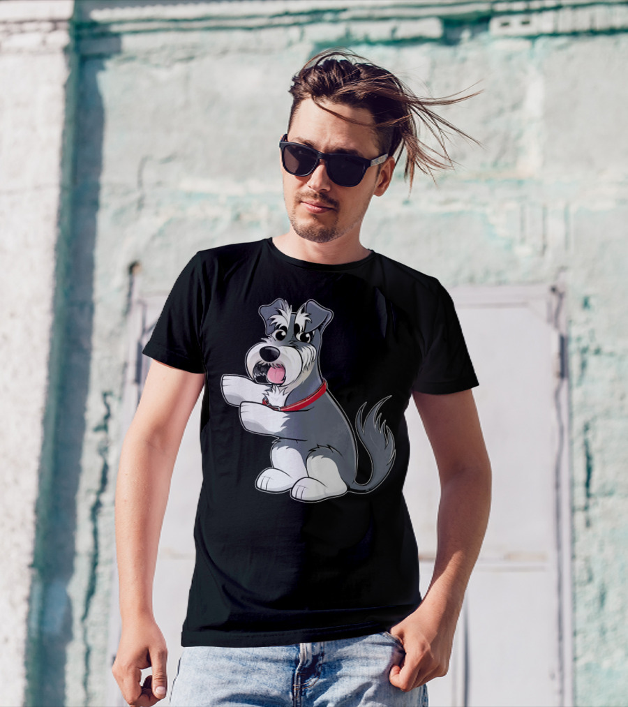 Funny Miniature Schnauzer Dab Dance Pose T-Shirt