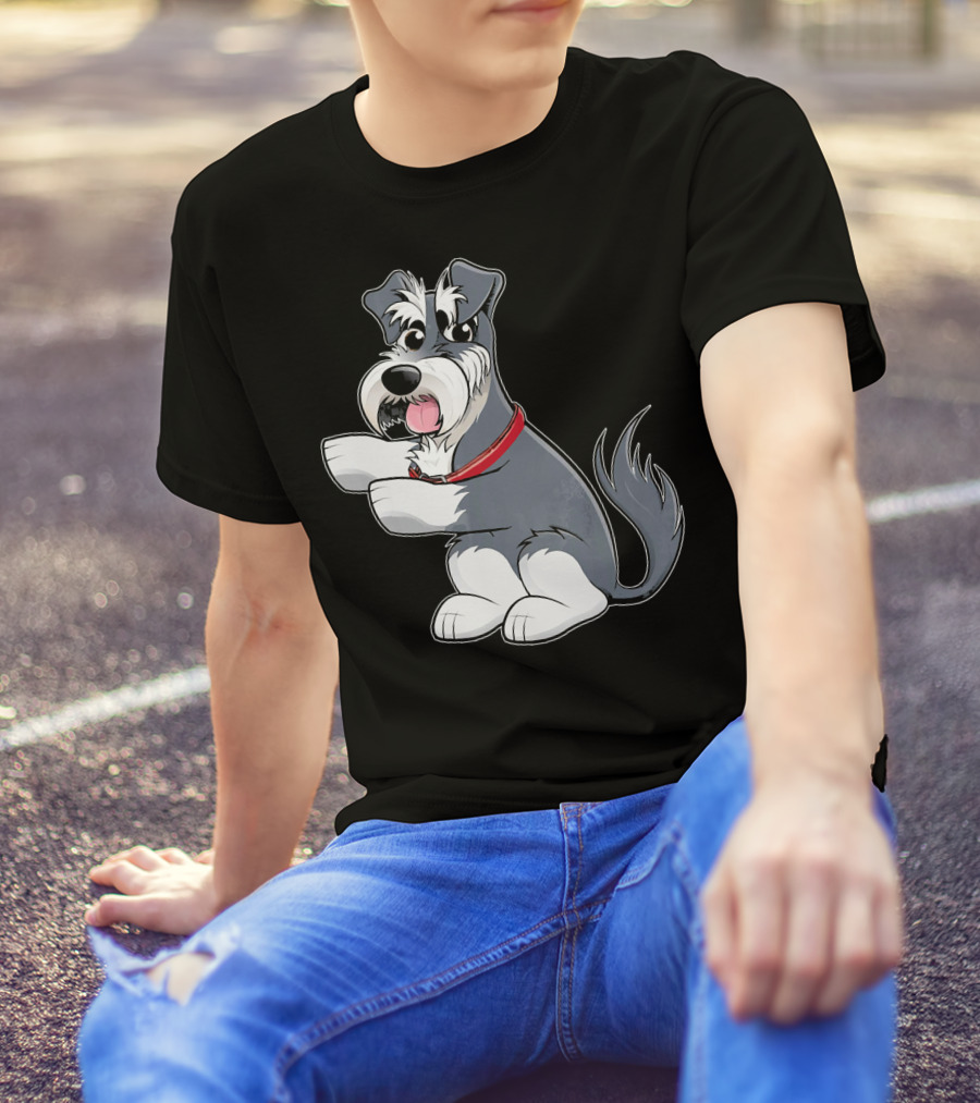 Funny Miniature Schnauzer Dab Dance Pose T-Shirt