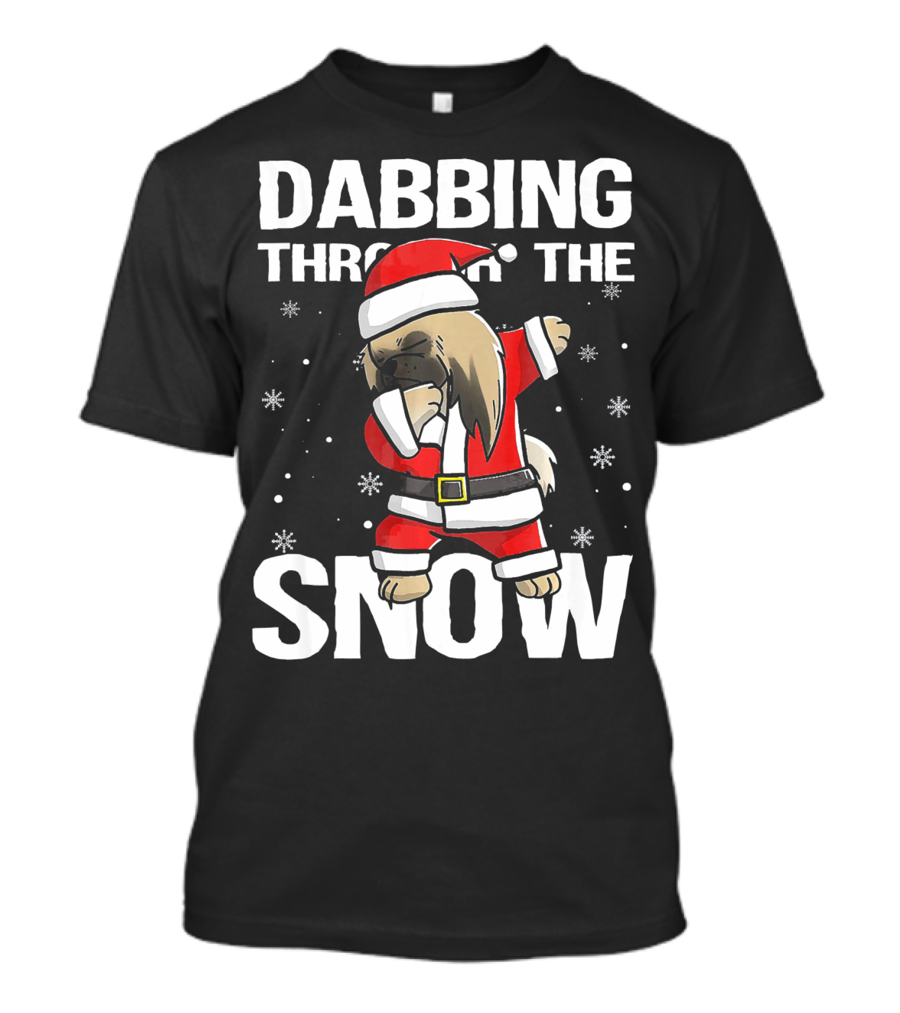 Dabbing Through The Snow Pekingese Santa Claus Christmas T-Shirt
