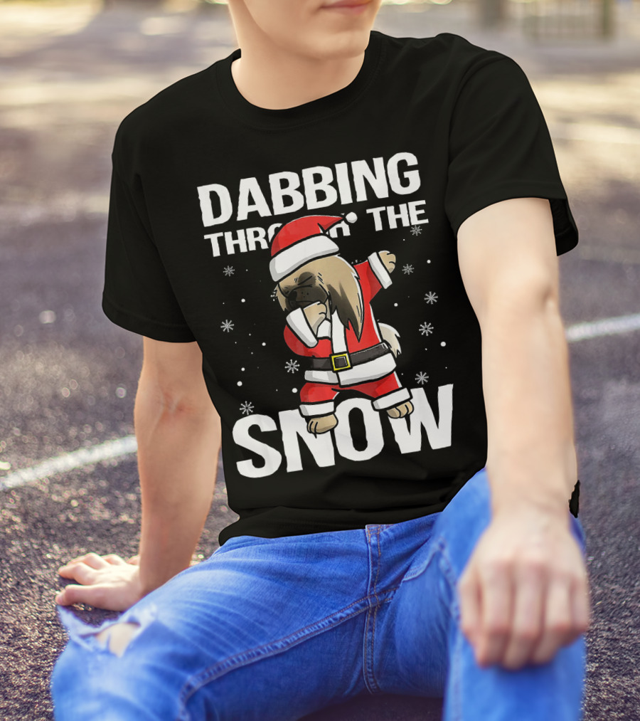 Dabbing Through The Snow Pekingese Santa Claus Christmas T-Shirt