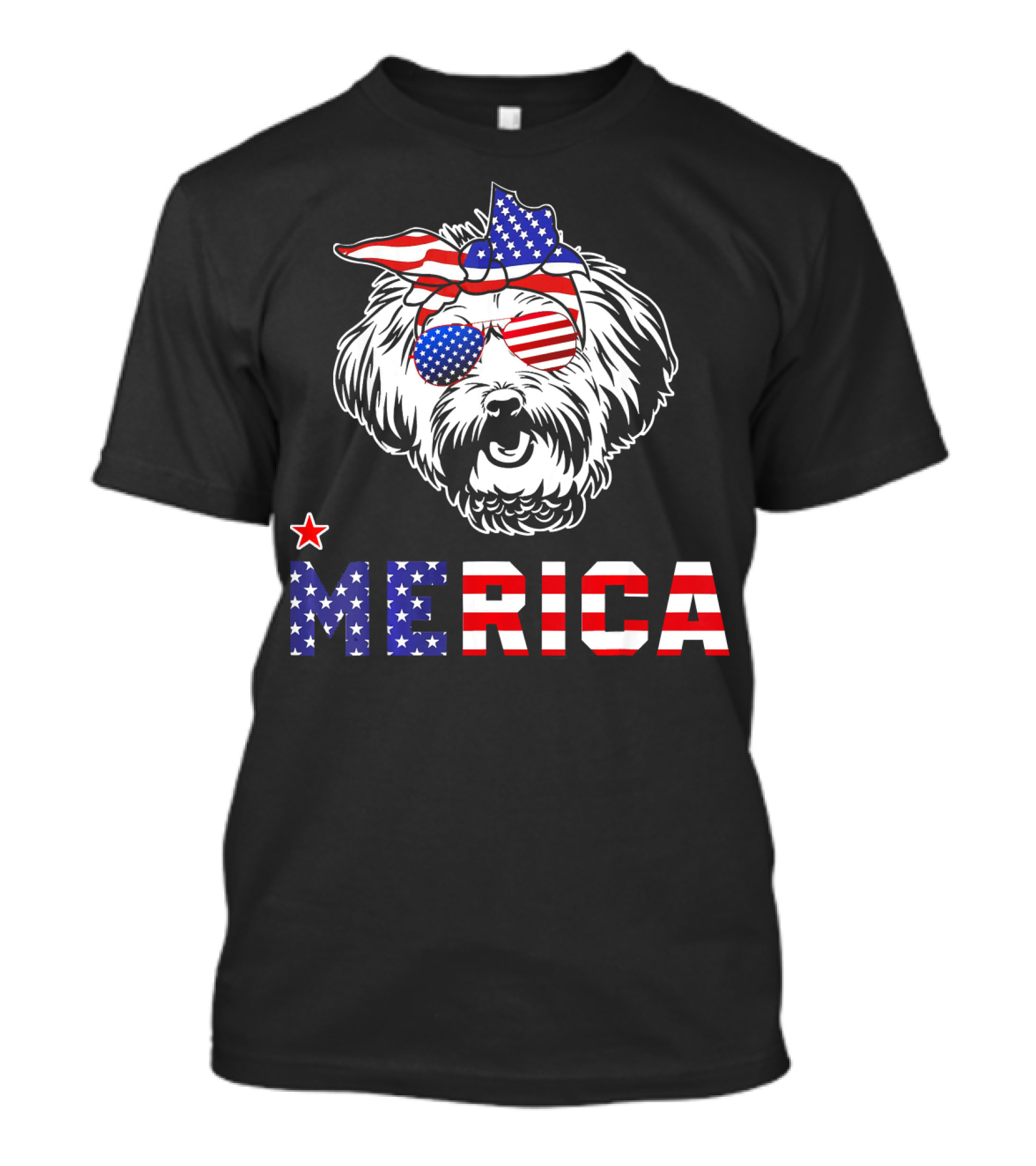 Lhasa Apso Merica Patriotic 4th Of July T-Shirt