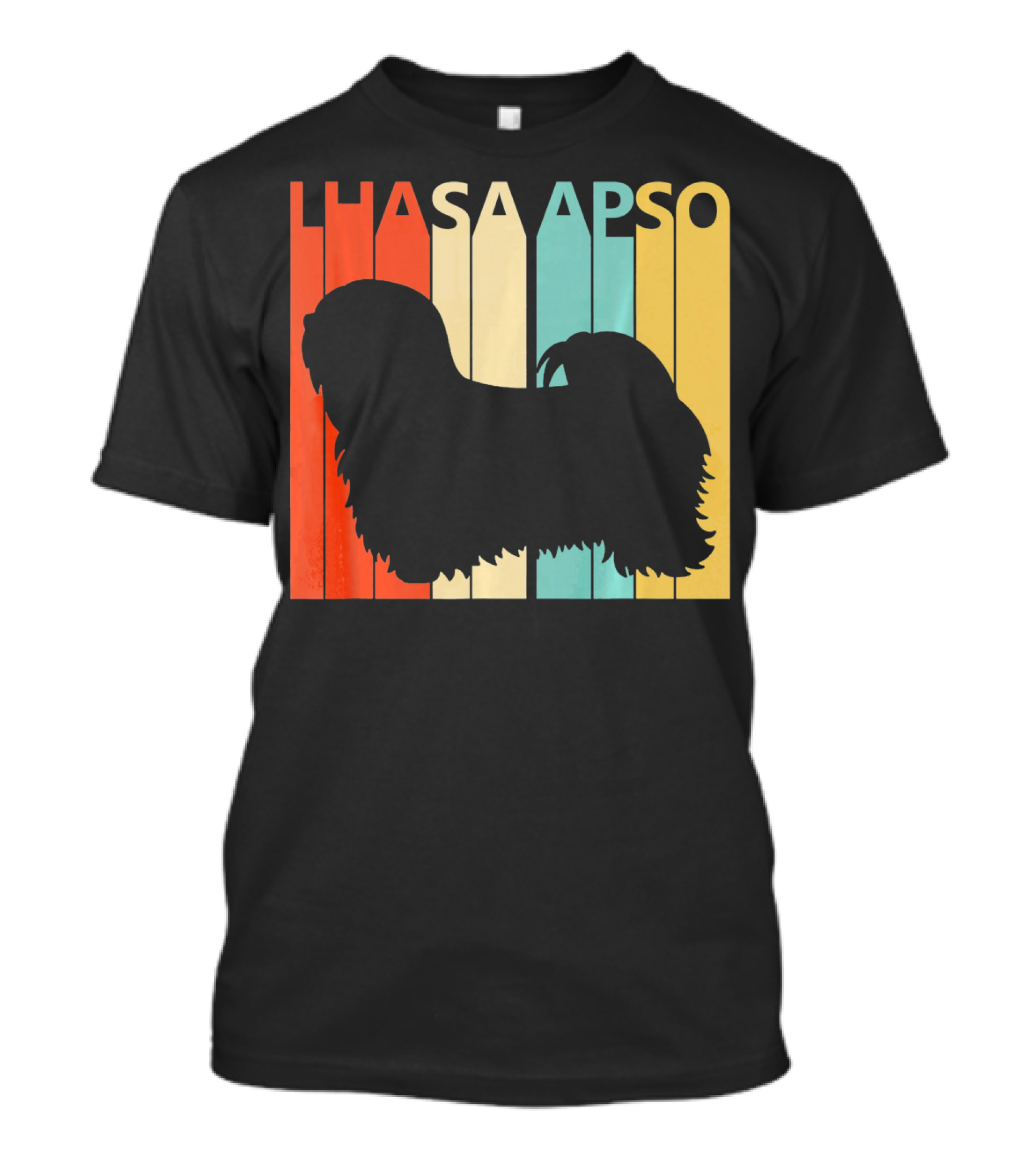Lhasa Apso Vintage Striped T-Shirt
