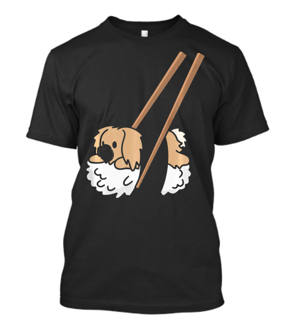 Pekingese Sushi Humor With Chopsticks Dog T-Shirt