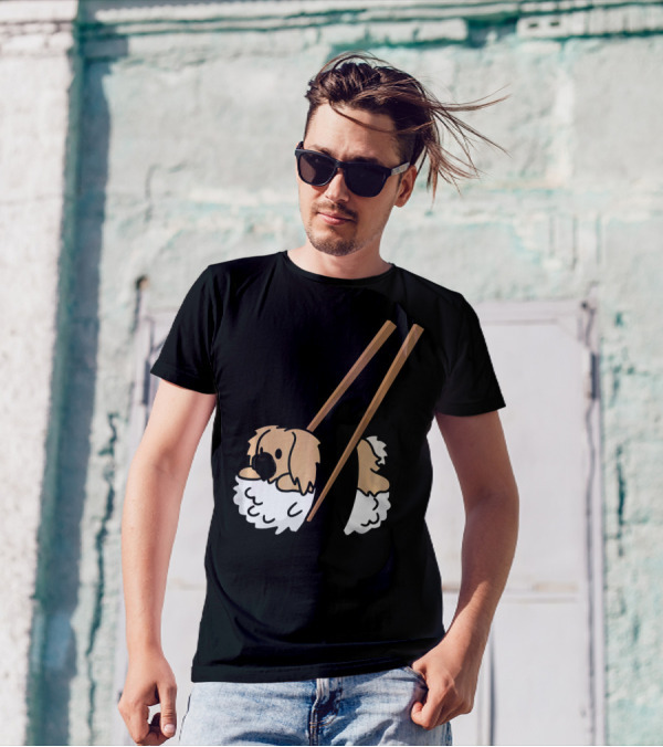 Pekingese Sushi Humor With Chopsticks Dog T-Shirt