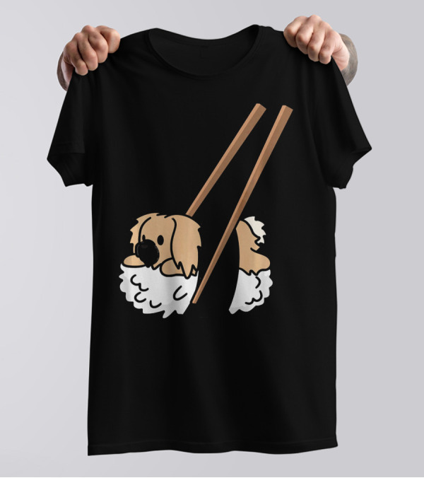 Pekingese Sushi Humor With Chopsticks Dog T-Shirt