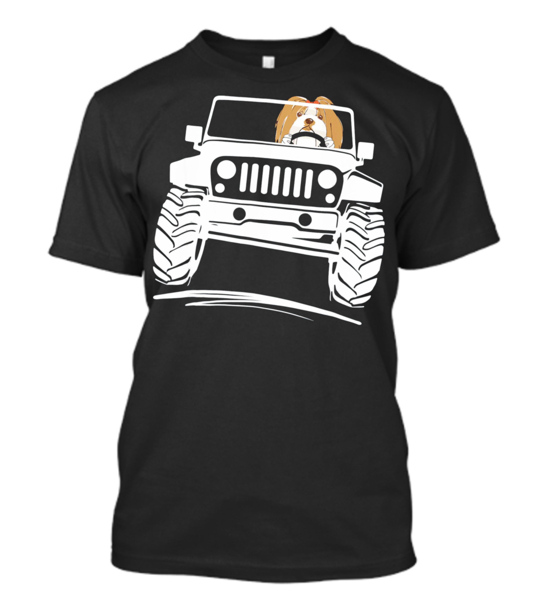 Lhasa Apso Driving Jeep OffRoad Adventure T-Shirt