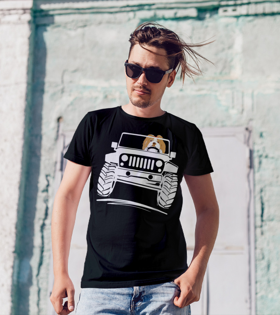 Lhasa Apso Driving Jeep OffRoad Adventure T-Shirt