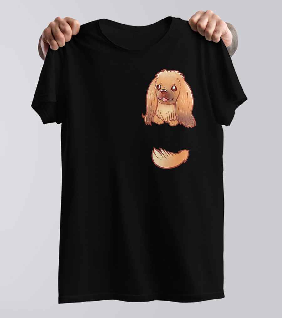 Pocket Cute Pekingese Puppy Dog Tail T-Shirt