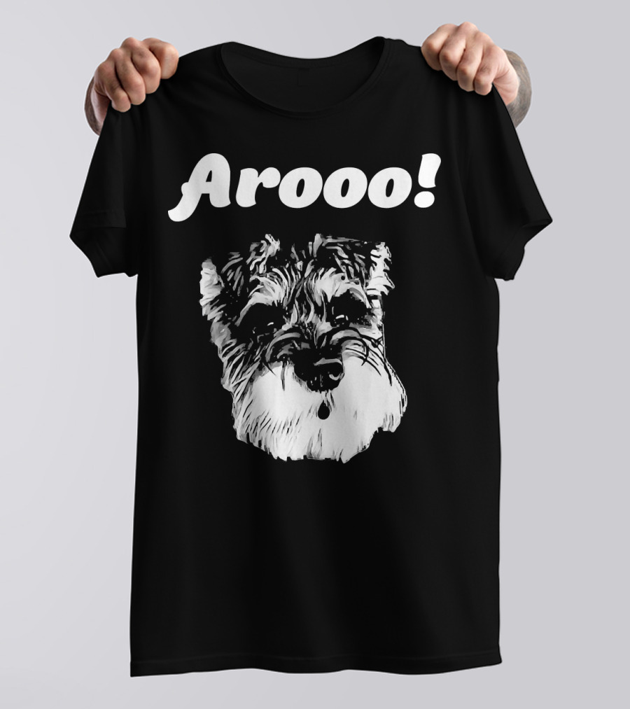Schnauzer Arooo Barking Face T-Shirt