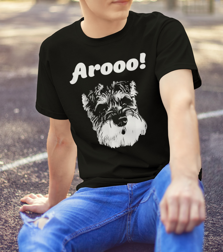 Schnauzer Arooo Barking Face T-Shirt
