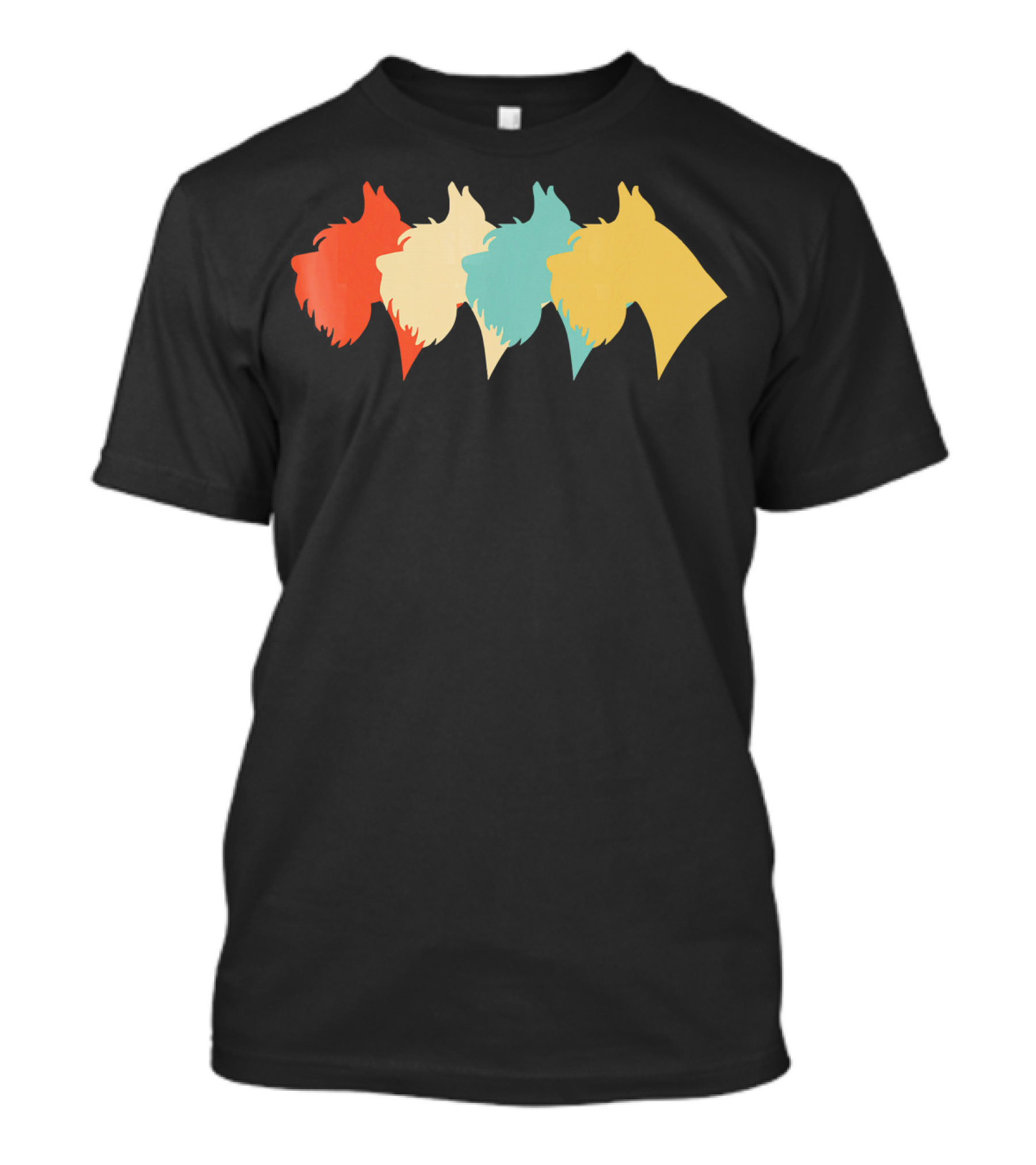 Retro Schnauzer Silhouette Vintage Color T-Shirt