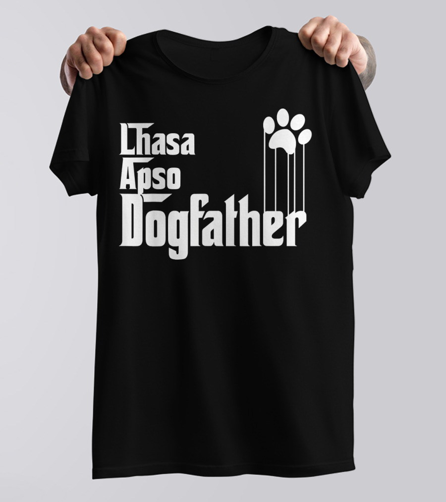Lhasa Apso Dogfather Mens Dog Dad T-Shirt