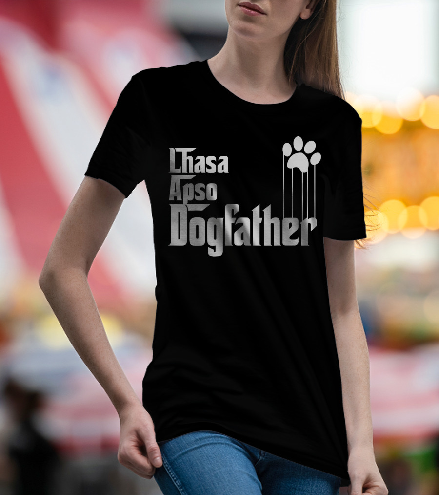 Lhasa Apso Dogfather Mens Dog Dad T-Shirt