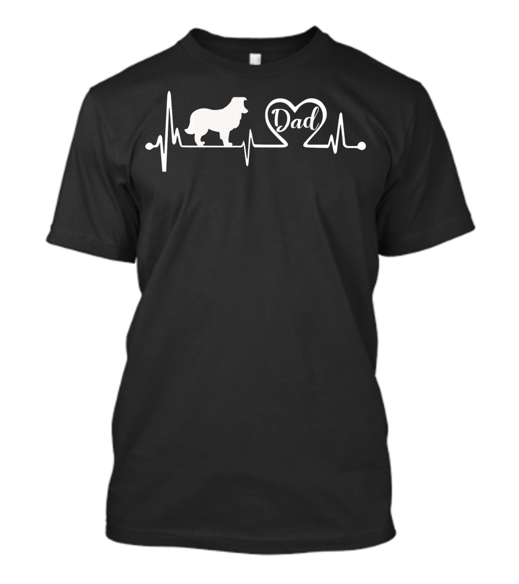 Dad Heartbeat Sheltie Dog Fathers Day T-Shirt