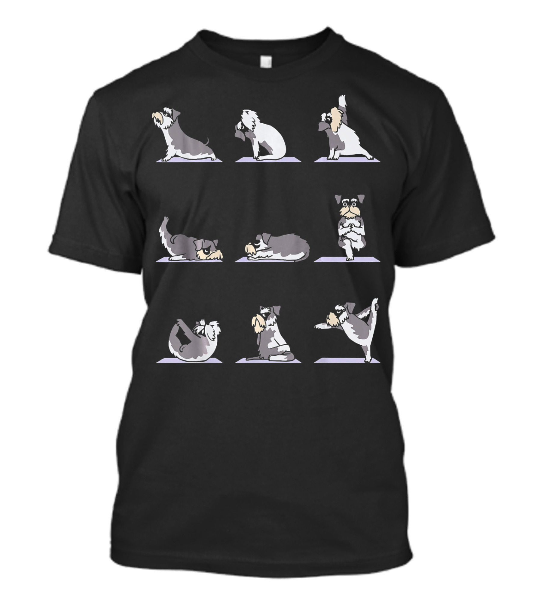 Miniature Schnauzer Dog Yoga Poses T-Shirt