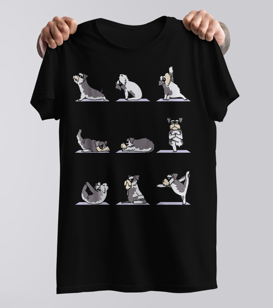 Miniature Schnauzer Dog Yoga Poses T-Shirt