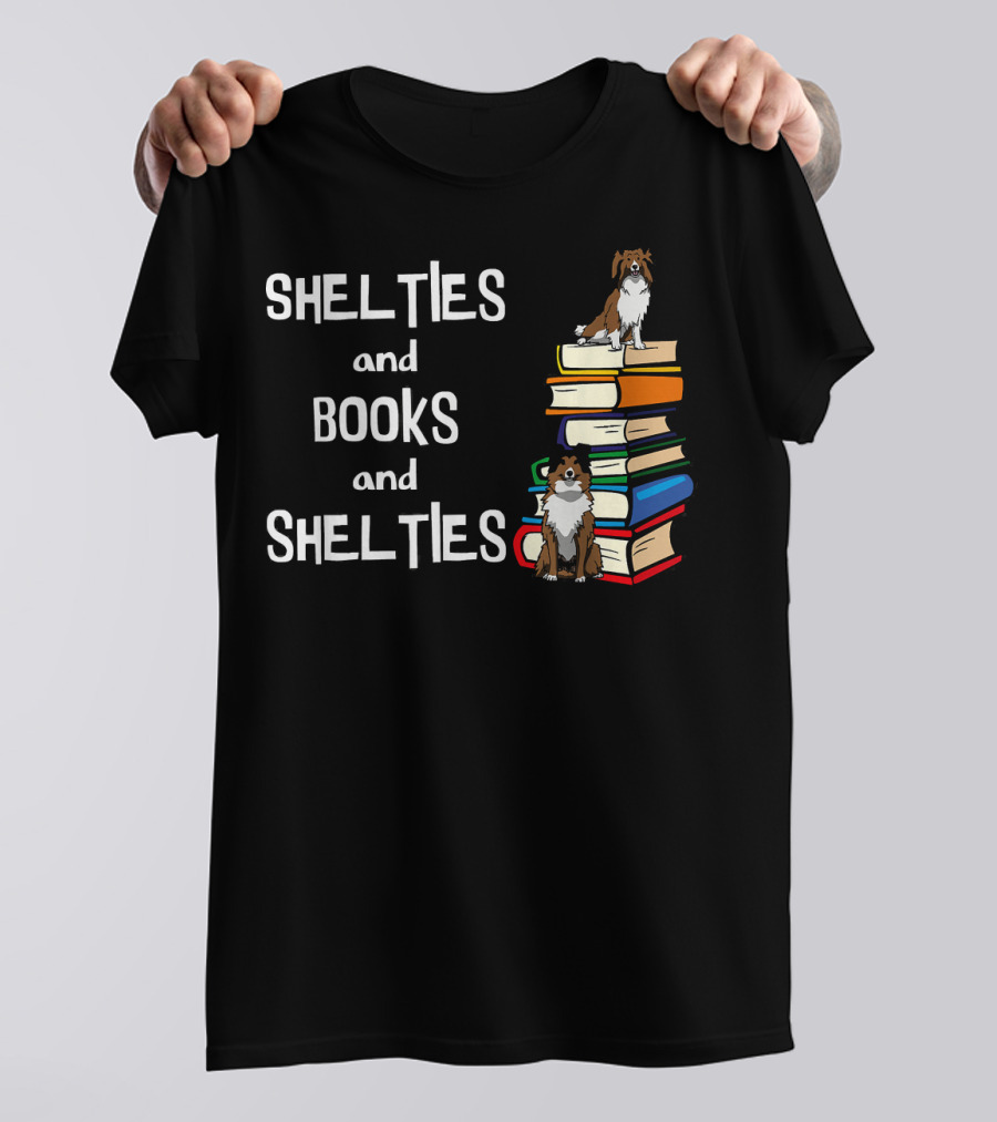 SHELTIES AND BOOKS AND SHELTIES Cute Reading Shelties T-Shirt