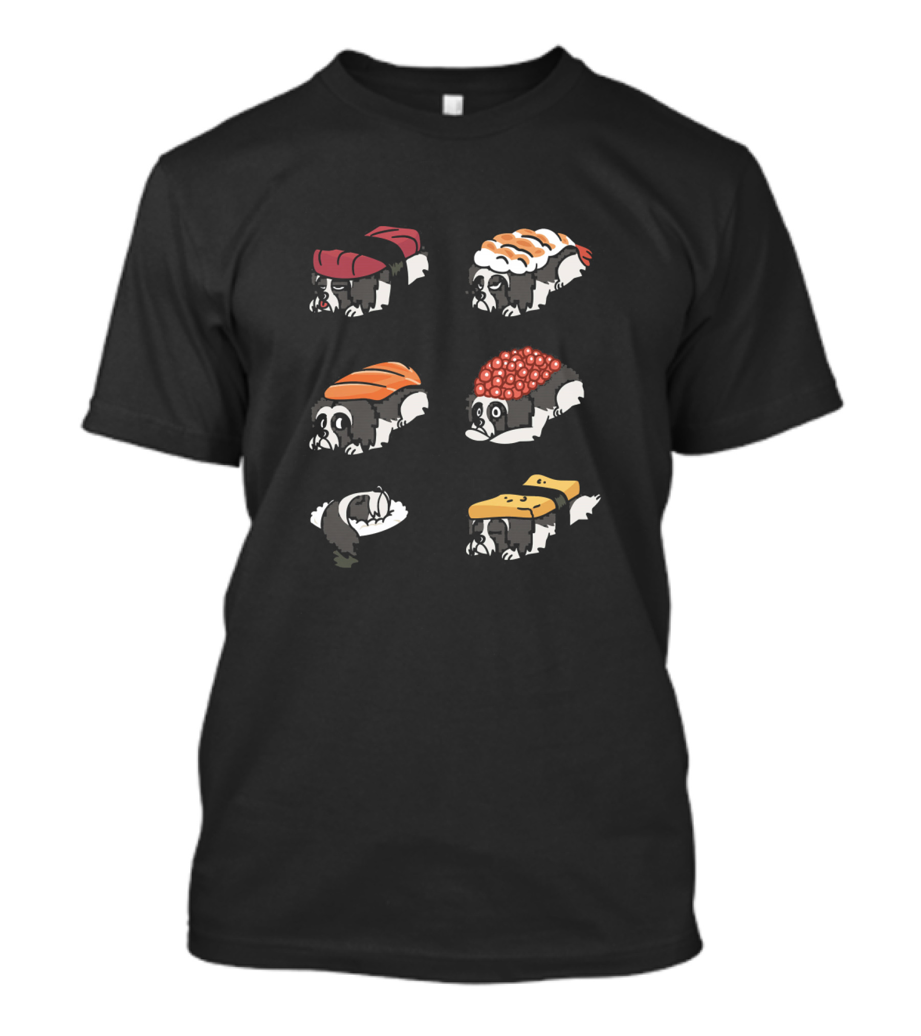 Lhasa Apso Nigiri Sushi Novelty Dog Characters T-Shirt