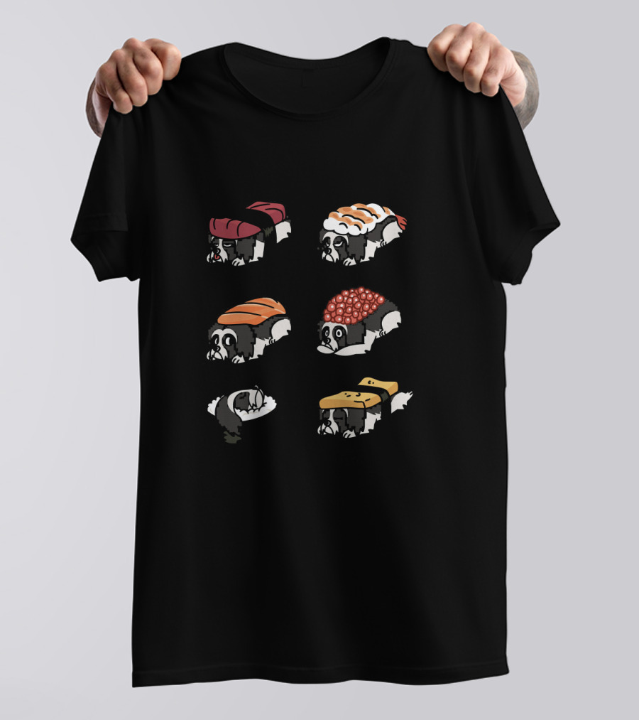 Lhasa Apso Nigiri Sushi Novelty Dog Characters T-Shirt