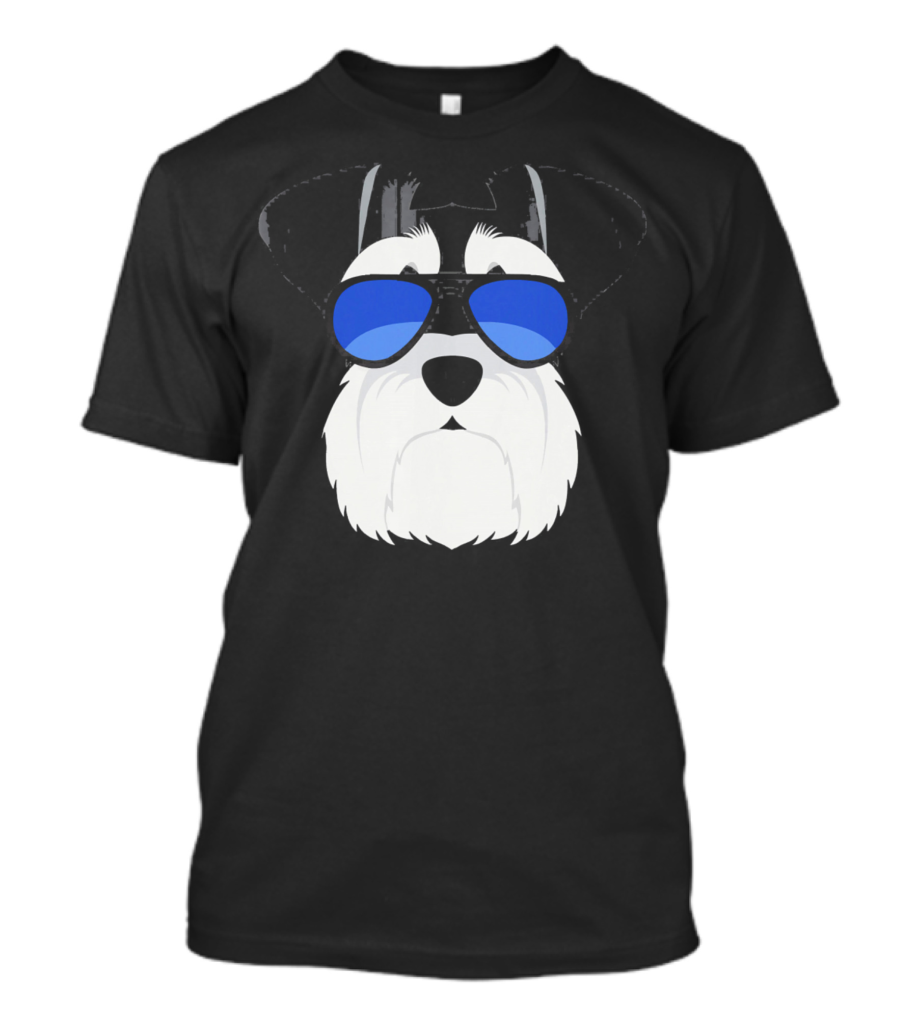 Schnauzer Wearing Blue Sunglasses T-Shirt