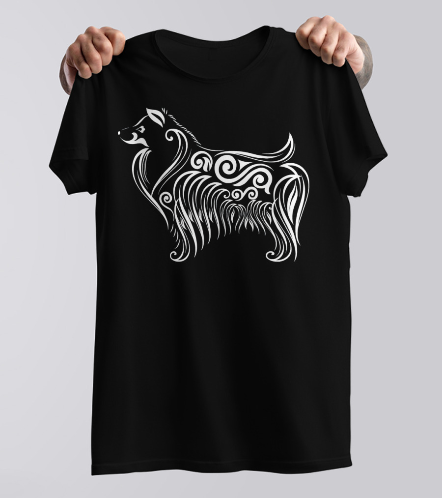 Sheltie Dog Cute Artistic Tribal T-Shirt