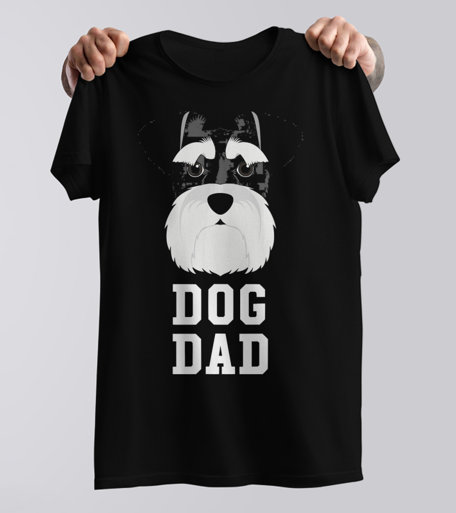 Dog Dad Schnauzer Face T-Shirt