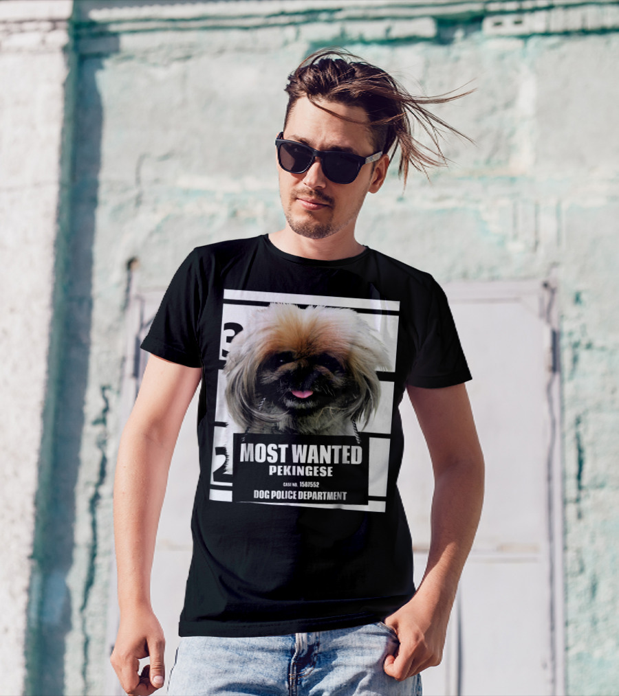 Most Wanted Pekingese Dog Police Department Case No. 1581552 T-Shirt