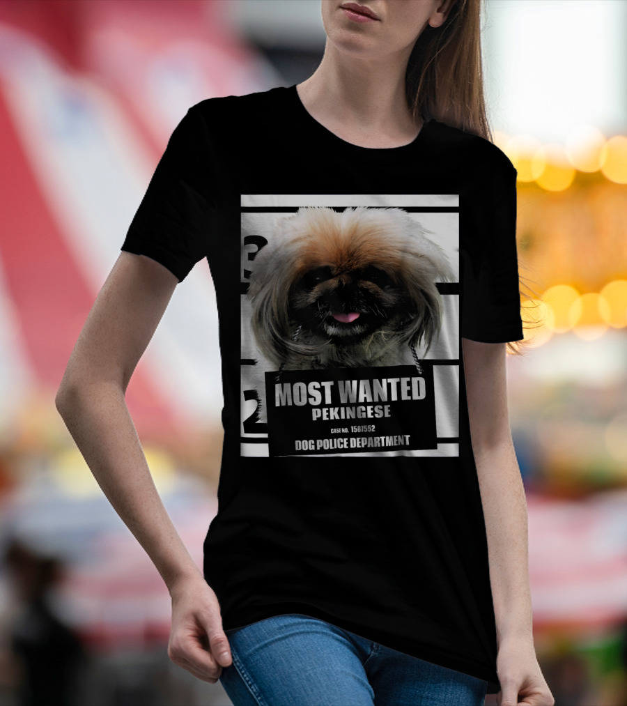 Most Wanted Pekingese Dog Police Department Case No. 1581552 T-Shirt