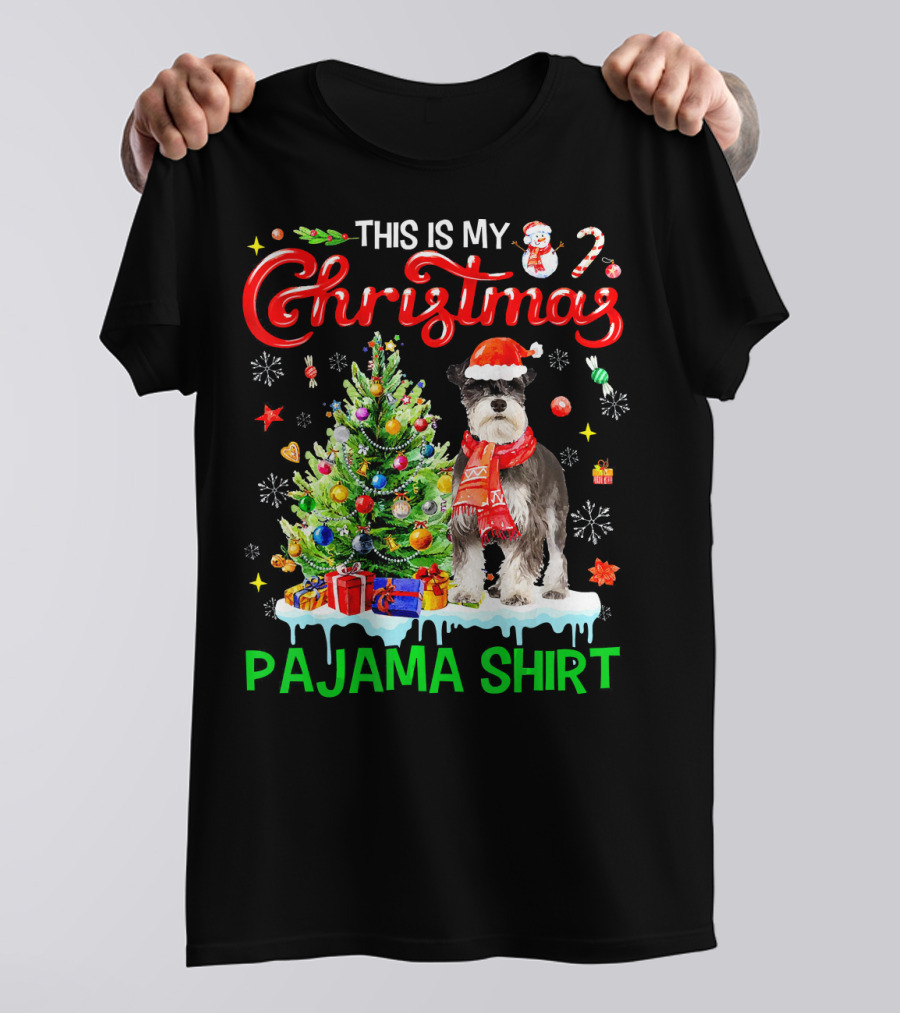 This Is My Christmas Pajama Shirt Miniature Schnauzer T-Shirt