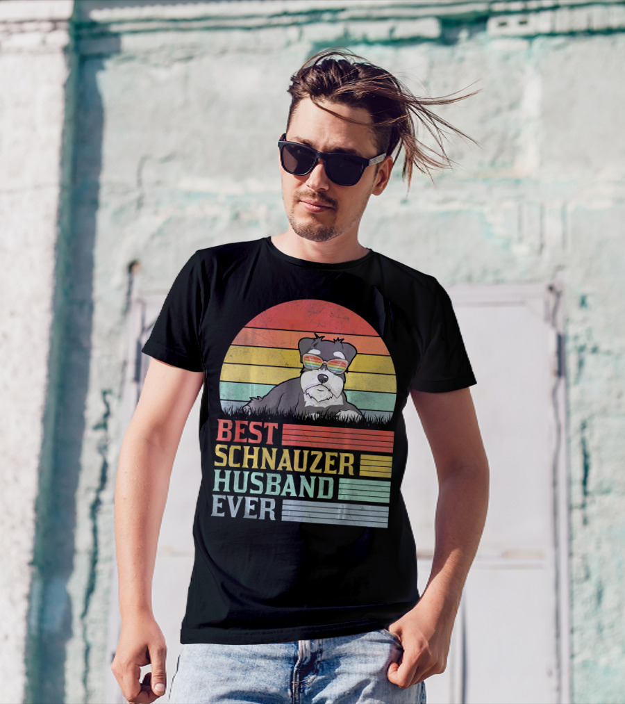 BEST SCHNAUZER HUSBAND EVER VINTAGE SUNSET T-Shirt