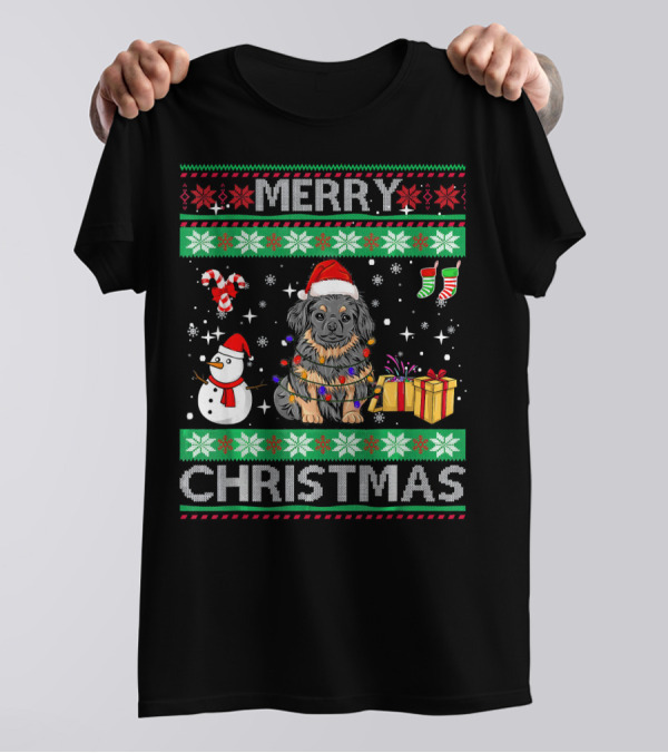 Merry Christmas Pekingese Dog Owner Ugly Santa Snowman Gifts T-Shirt