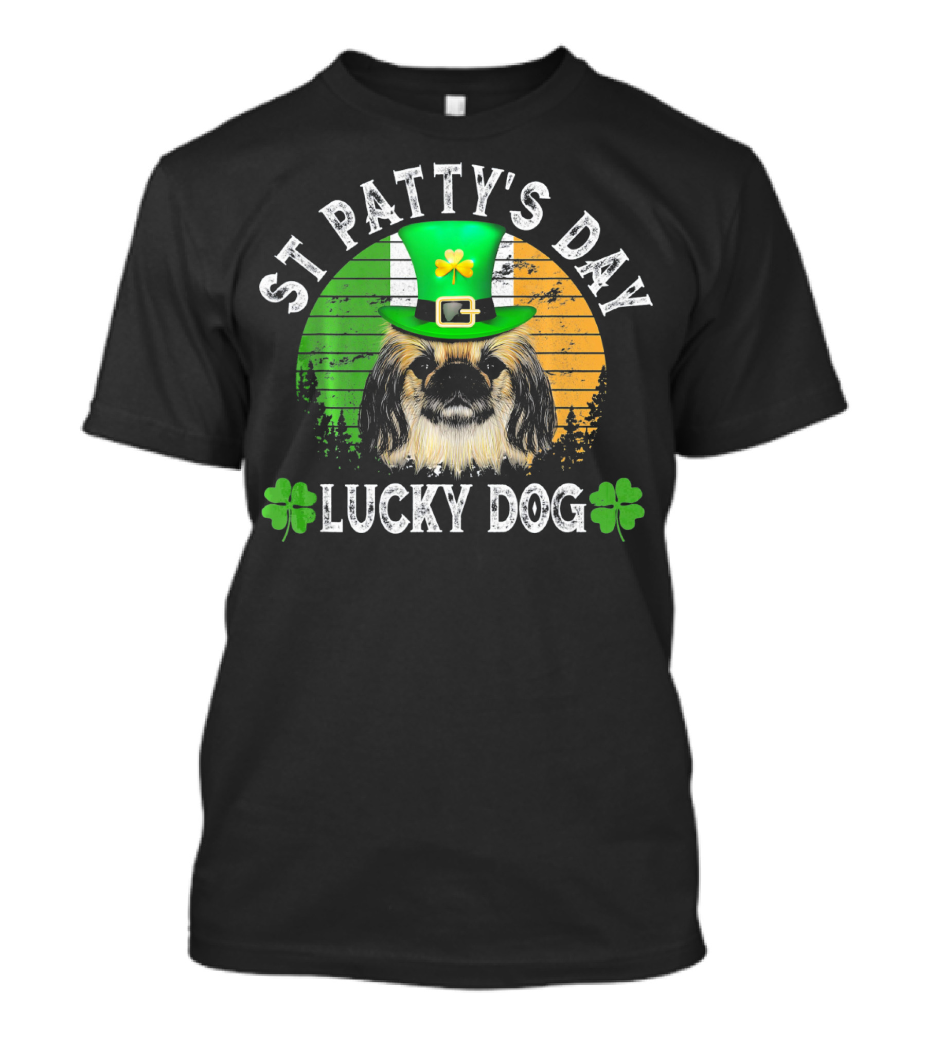 St Patty's Day Pekingese Lucky Dog Shamrock Hat T-Shirt