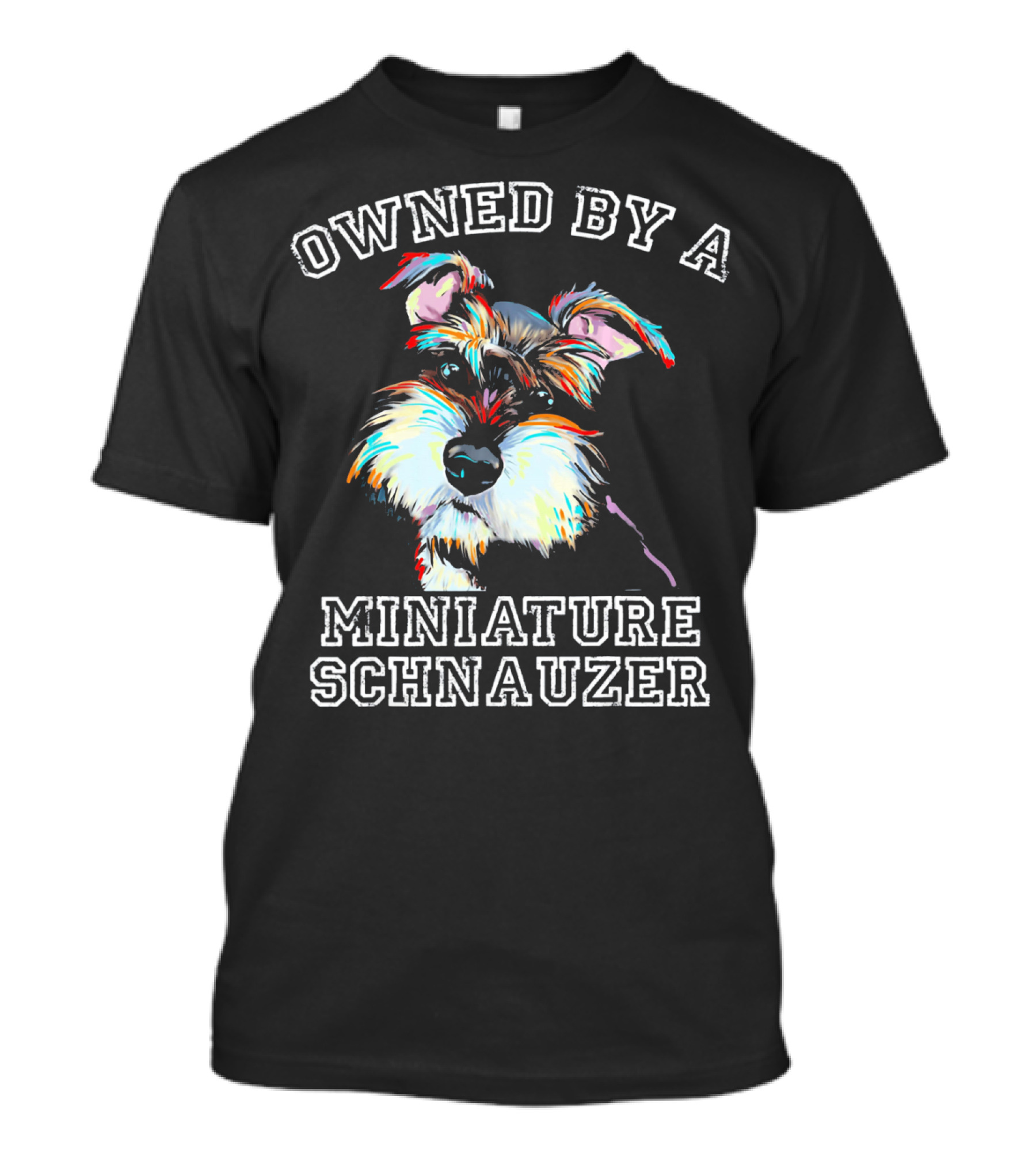 Owned By A Miniature Schnauzer Colorful T-Shirt