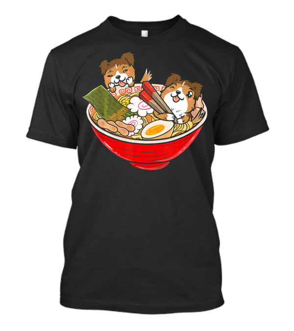 Shetland Sheepdog Kawaii Ramen Bowl Japanese T-Shirt