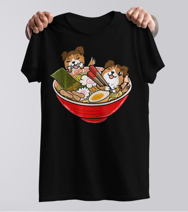 Shetland Sheepdog Kawaii Ramen Bowl Japanese T-Shirt