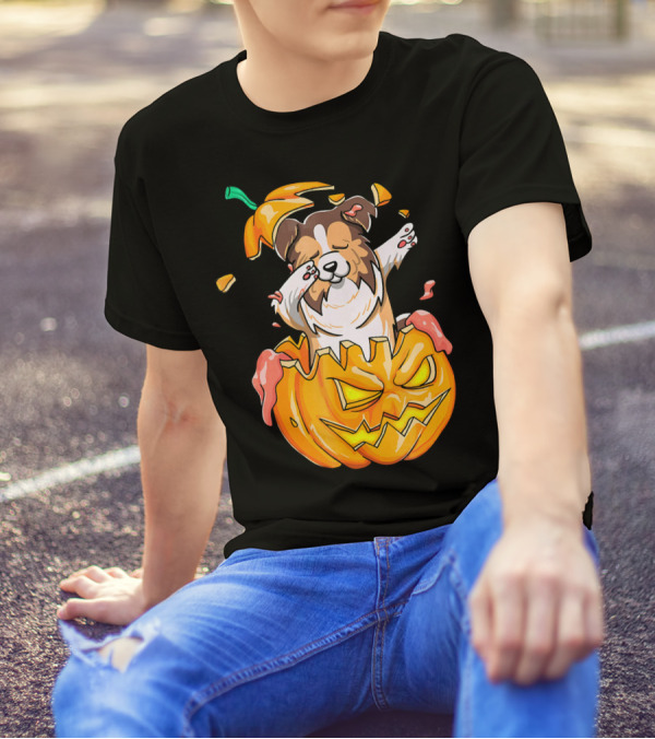 Sheltie Dabbing Pumpkin Halloween Costume T-Shirt